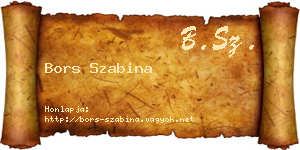 Bors Szabina névjegykártya